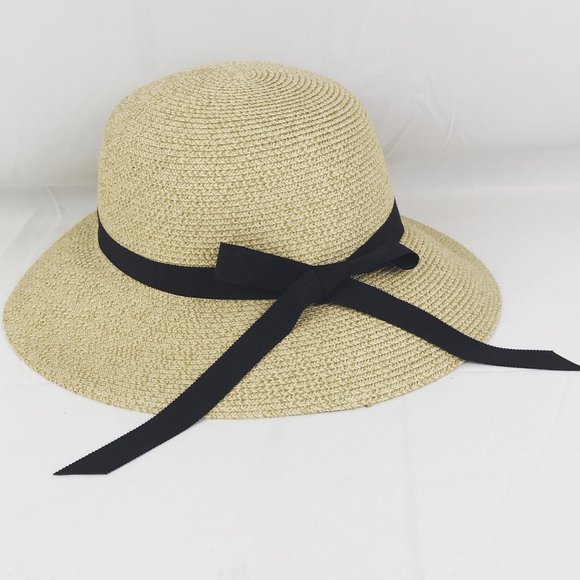 Furtalk Accessories - NWOT Furtalk Sun Hat with Black Ribbon Band
